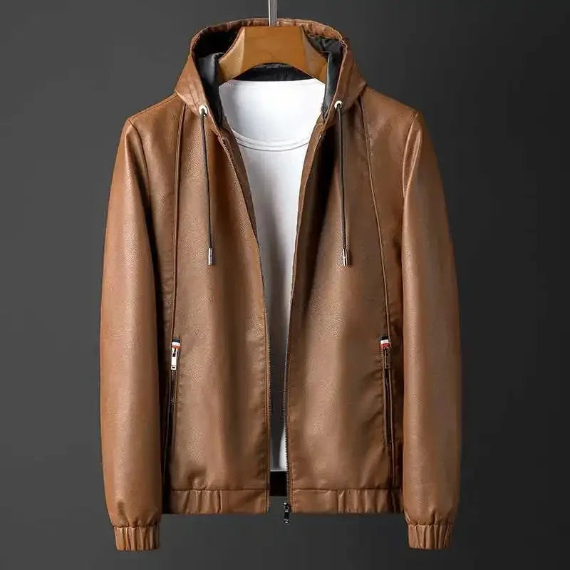 Brixton Hooded Leather Jacket
