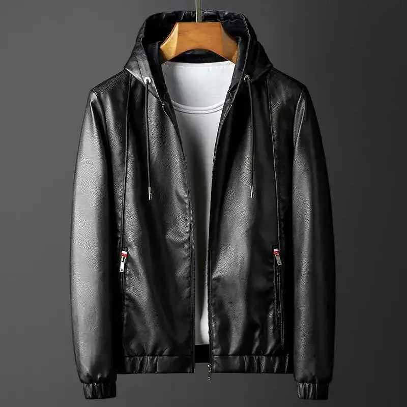 Brixton Hooded Leather Jacket