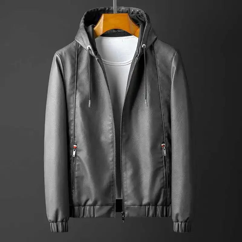 Brixton Hooded Leather Jacket