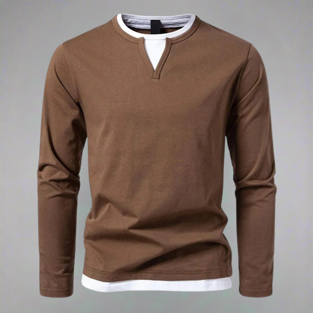 JansenStyle™ Sander - Long Sleeve V-neck T-shirt, Modern Style