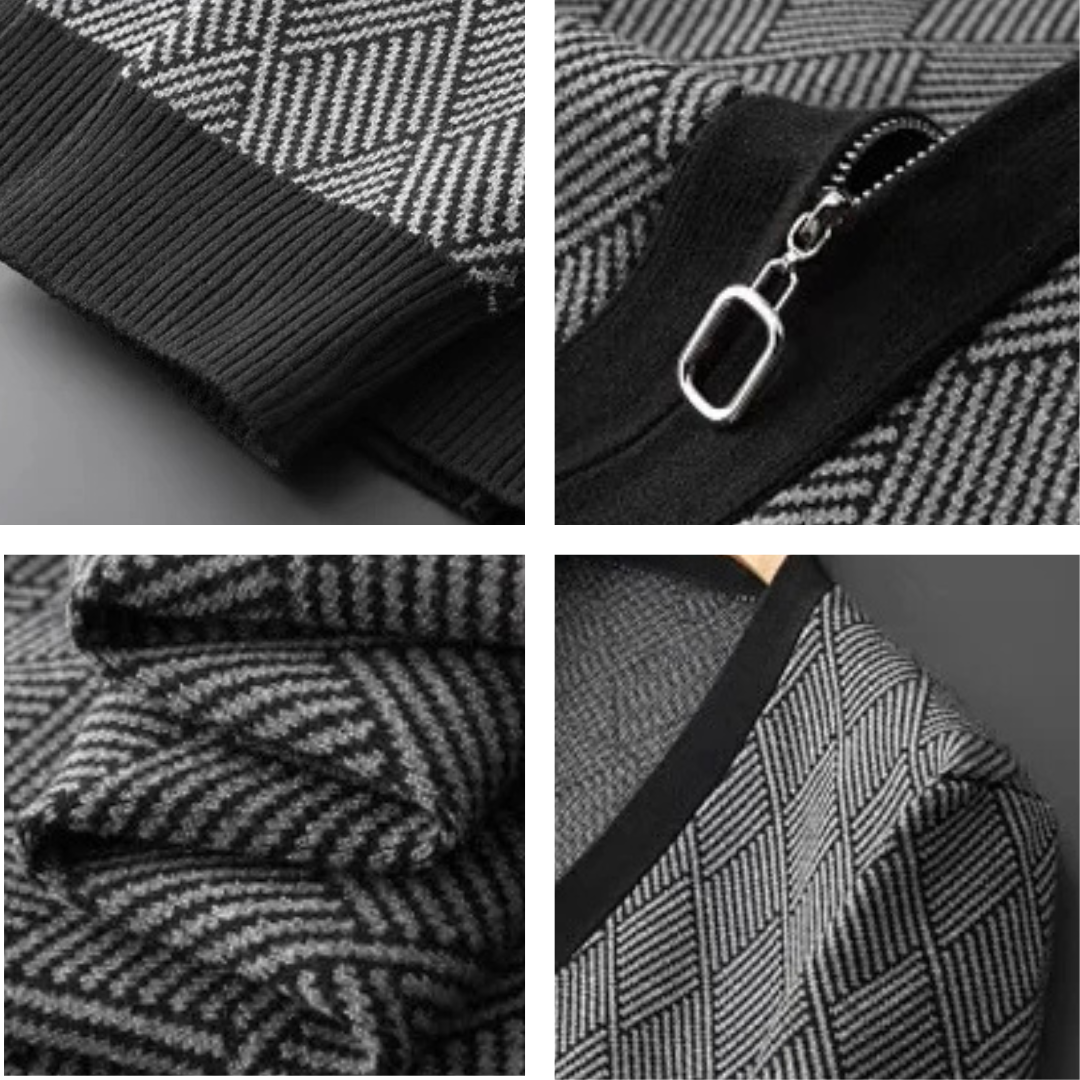 Avenue Diamond Knit Zip Jacket