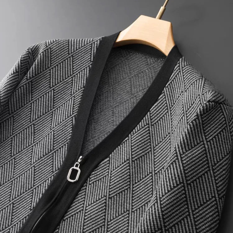 Avenue Diamond Knit Zip Jacket