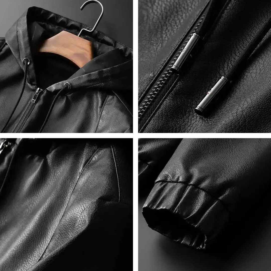 Brixton Hooded Leather Jacket