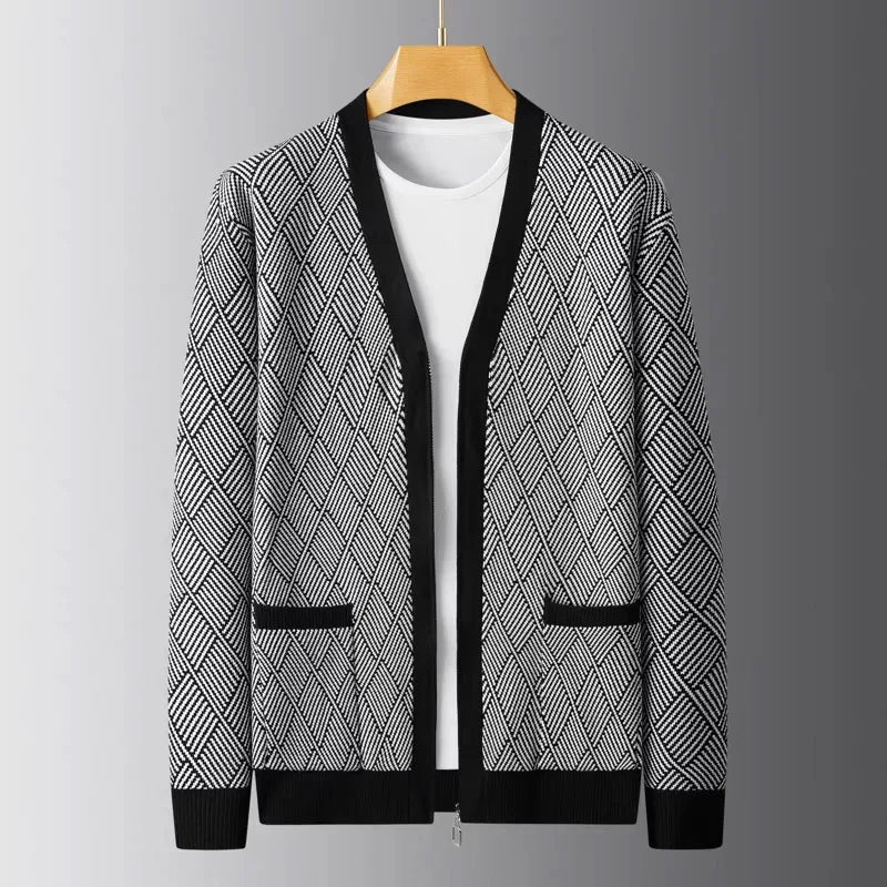 Avenue Diamond Knit Zip Jacket